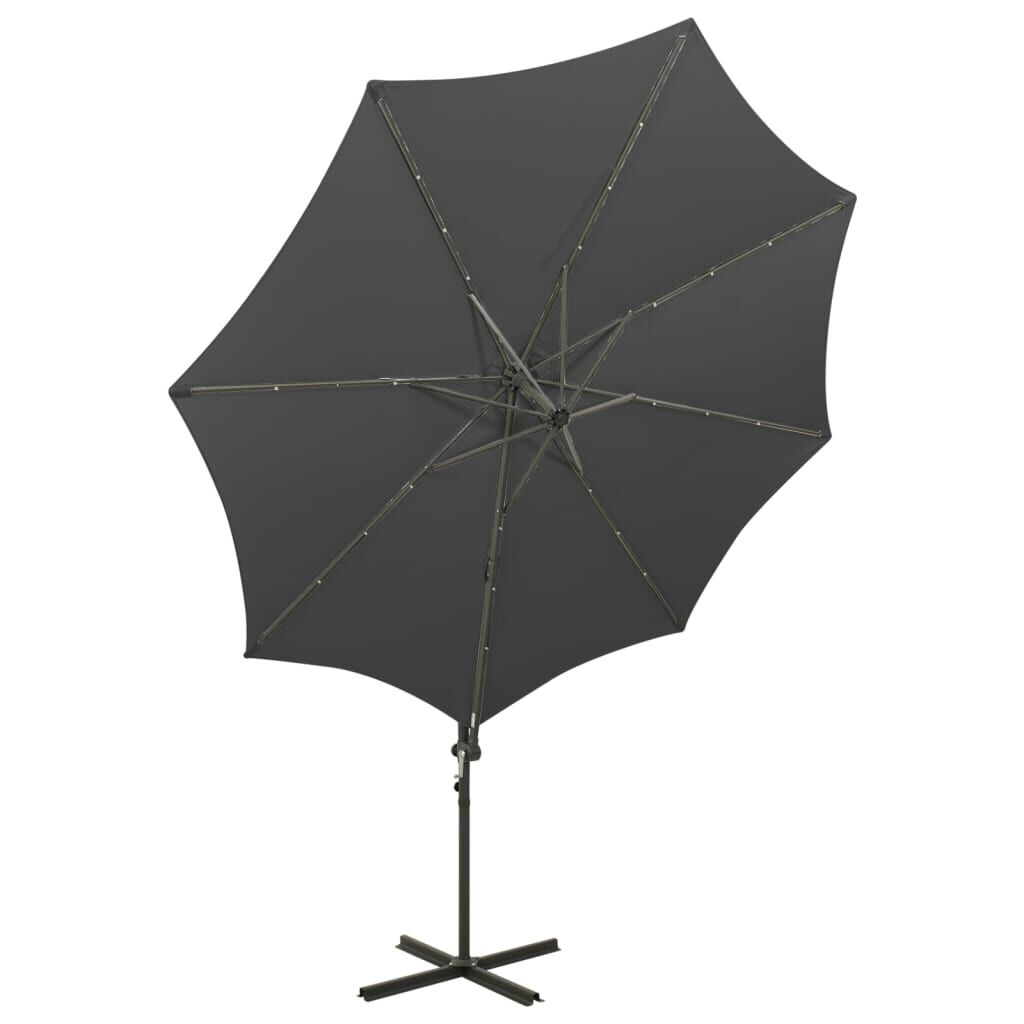 vidaXL Zweefparasol 300cm Antraciet met LED & 47% Korting