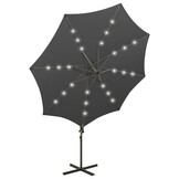 vidaXL Zweefparasol 300cm Antraciet met LED & 47% Korting