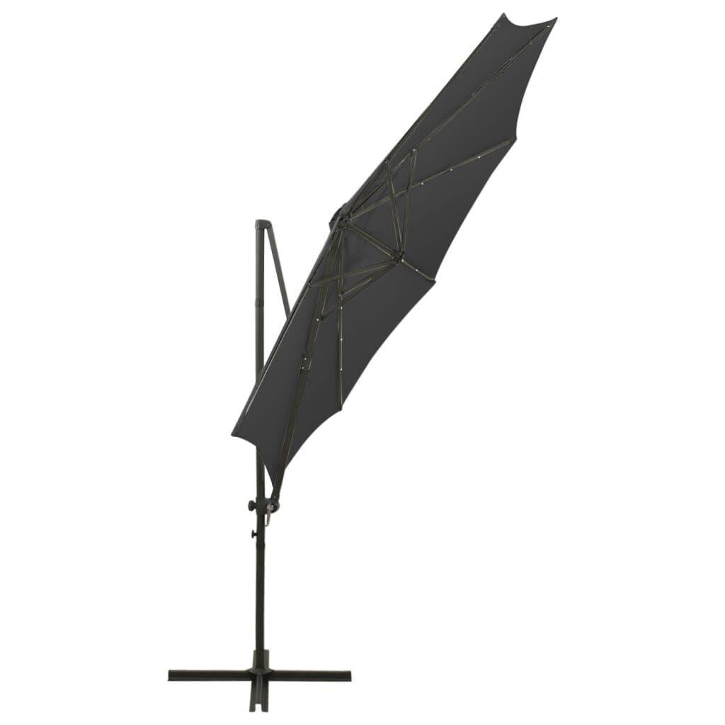 vidaXL Zweefparasol 300cm Antraciet met LED & 47% Korting