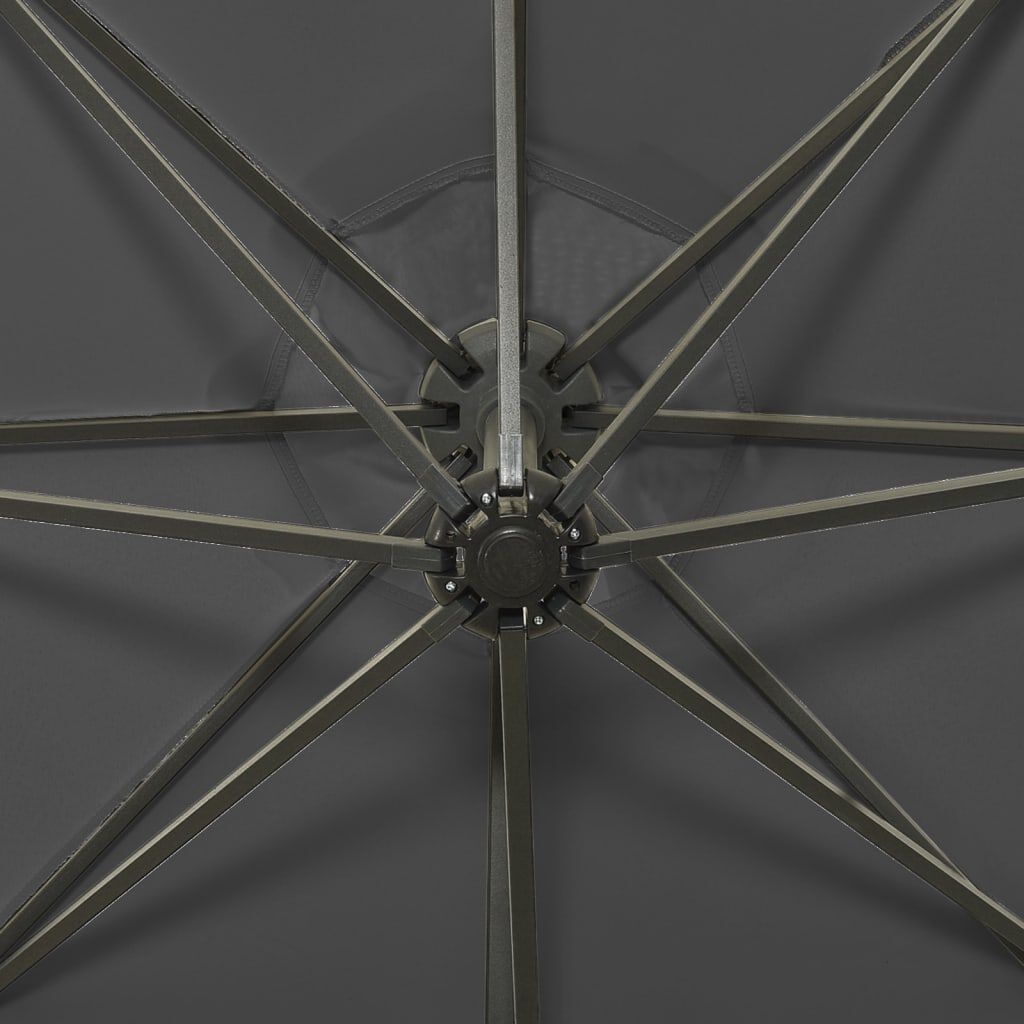 vidaXL Zweefparasol 300cm Antraciet met LED & 47% Korting