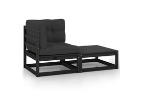 vidaXL Loungeset Grenenhout (64% KORTING) - 2-delig