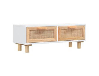 vidaXL Salontafel - 80x40x30 cm - Bewerkt Hout & Grenenhout Wit - 64% Korting