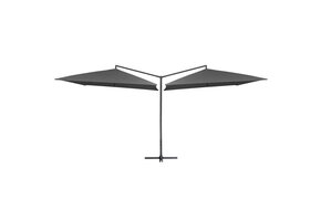 vidaXL Dubbele Parasol met Staal - 250x250 cm Antraciet | 59% Korting!