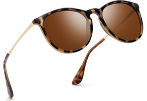 Retro Zonnebril Rond UV400 Gepolariseerd met Leopard Print - 46% Korting!