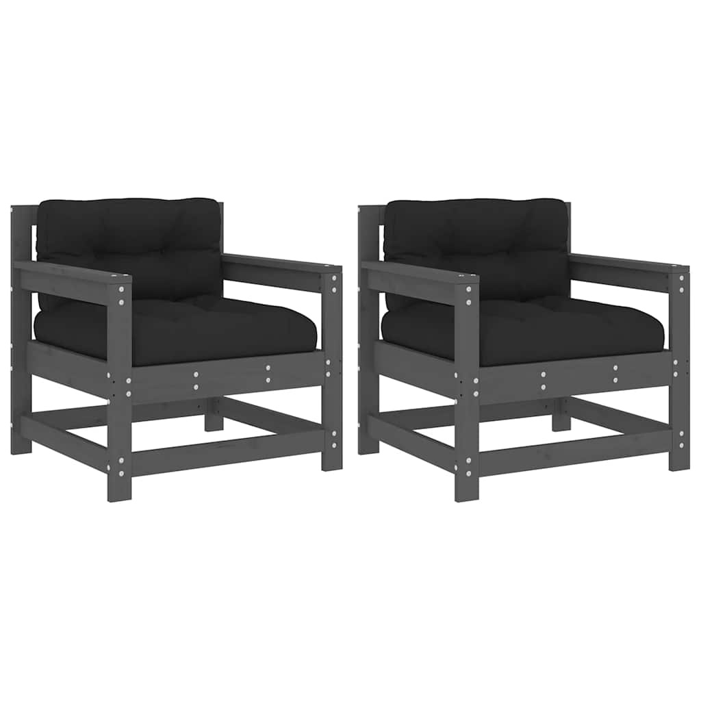 vidaXL Tuinstoelen 2 st. Massief Grenenhout + Kussens - 51% Korting!