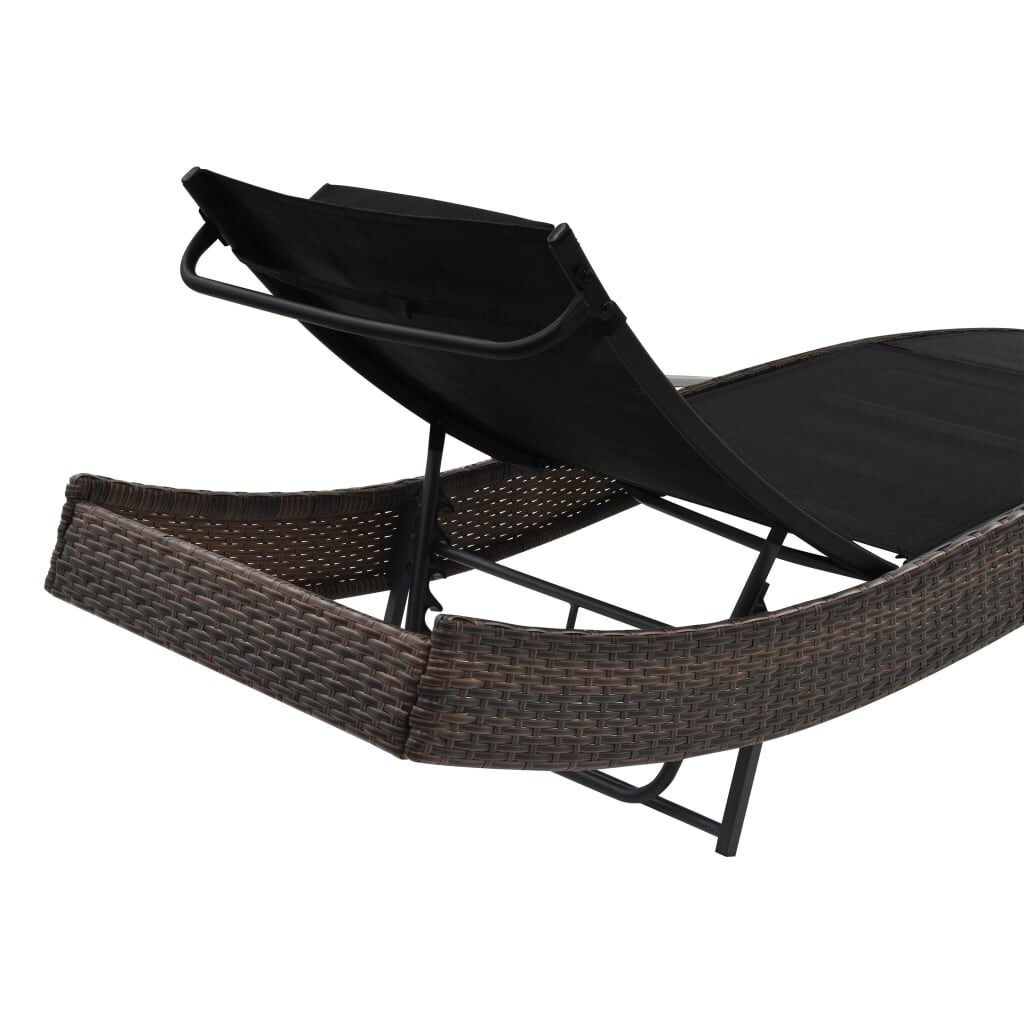 vidaXL Ligbed Poly Rattan Bruin - 56% Korting!