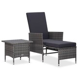 vidaXL Loungeset met kussens - 2-delig, poly rattan grijs | 40% Korting