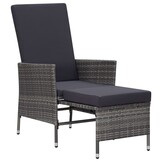 vidaXL Loungeset met kussens - 2-delig, poly rattan grijs | 40% Korting