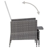 vidaXL Loungeset met kussens - 2-delig, poly rattan grijs | 40% Korting