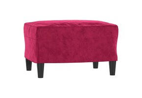 vidaXL Voetenbank Fluweel Wijnrood (60x50x41 cm) - 46% Korting!