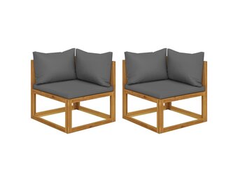 VidaXL Hoekbanken 2 st. 68% KORTING! Sectioneel donkergrijs