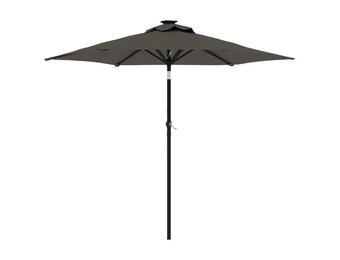 vidaXL Parasol met stalen paal 225x225x212 cm antracietkleurig