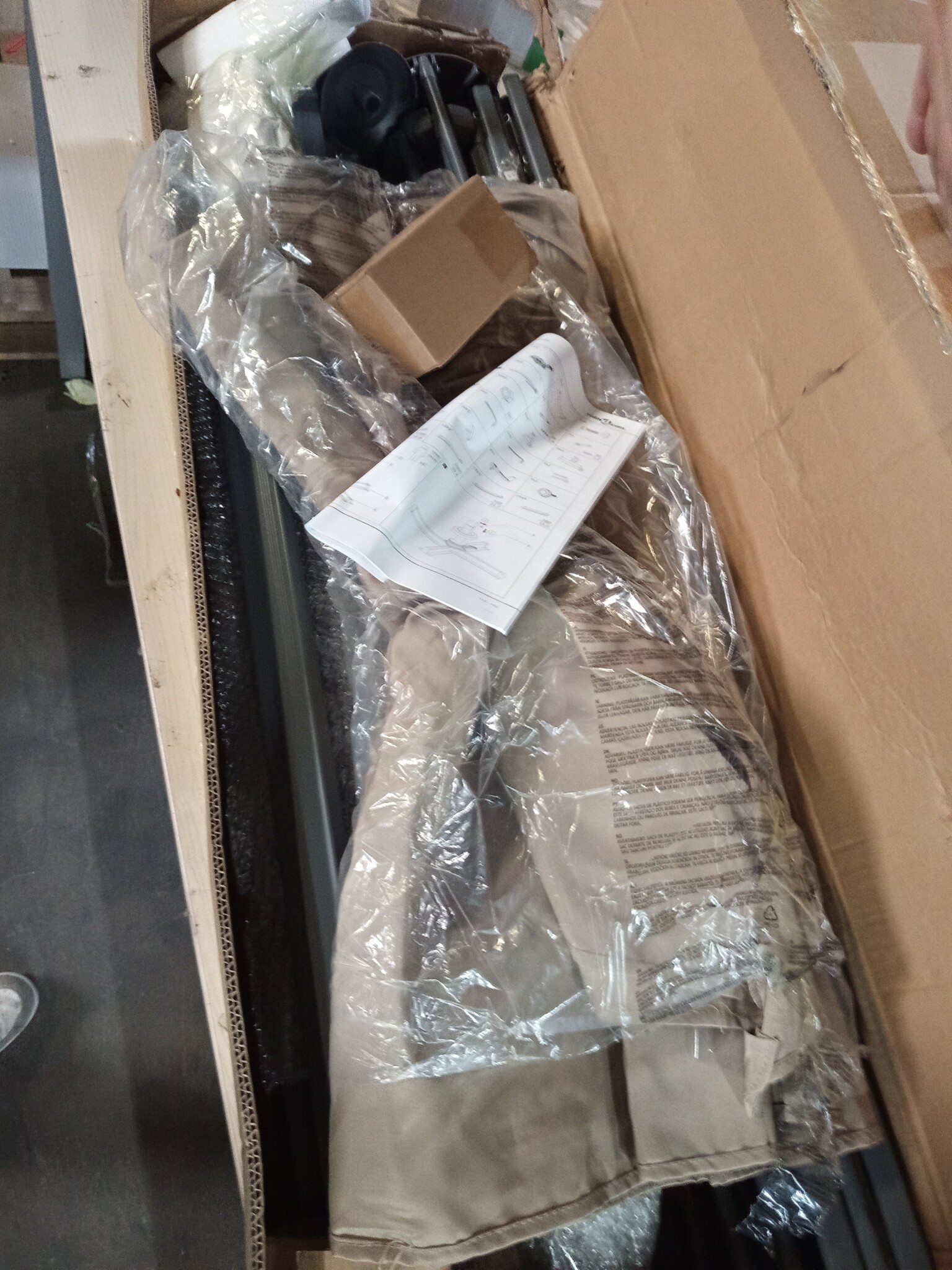 vidaXL Zweefparasol Dubbel Dak Taupe 400x300 cm - 68% Korting!