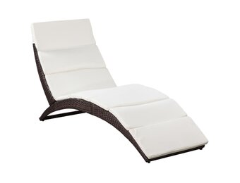 vidaXL Ligbed Inklapbaar Poly Rattan Bruin | 51% Korting