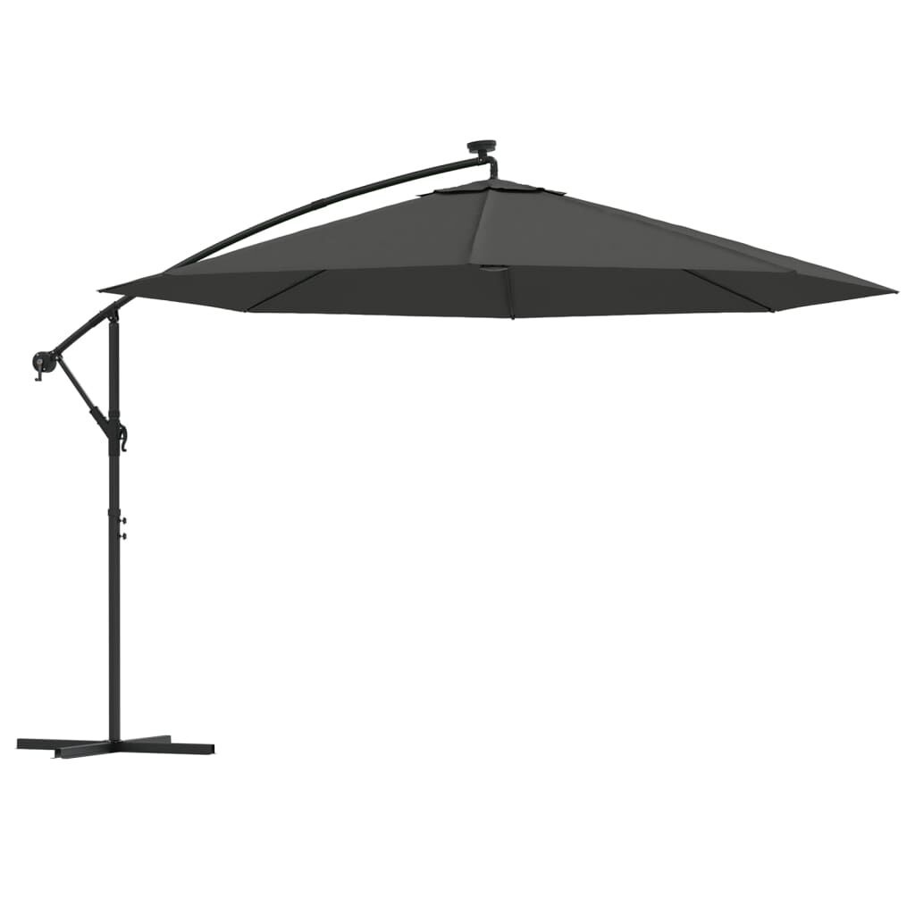 vidaXL Zweefparasol Antraciet 350cm met LED - 68% Korting!