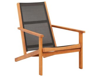 VidaXL Loungestoel Eucalyptushout & Textileen - Zwart | 64% Korting