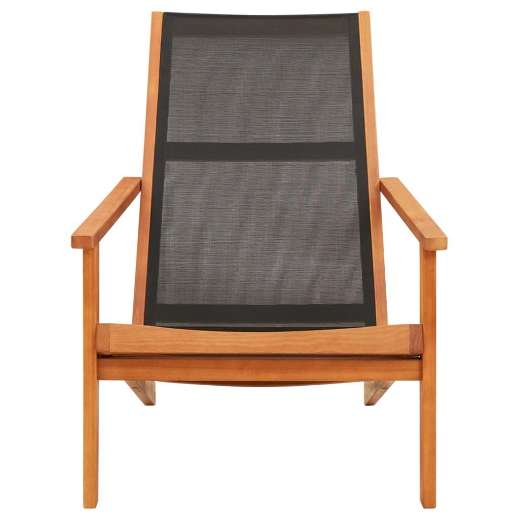 VidaXL Loungestoel Eucalyptushout & Textileen - Zwart | 64% Korting