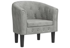 vidaXL Kuipstoel met voetenbankje, Fluweel Lichtgrijs - 40% Korting!