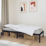 vidaXL Bedframe Metaal Zwart 75x190 cm - 55% Korting!