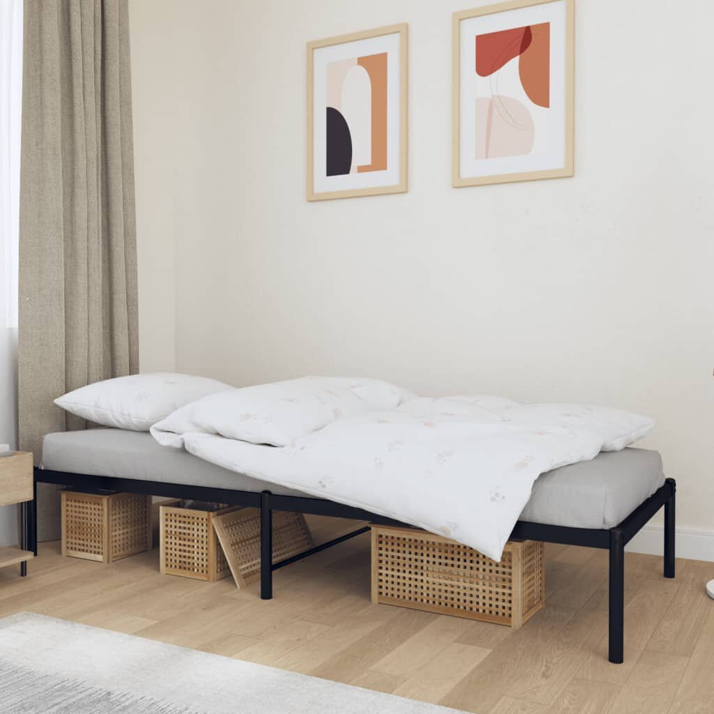 vidaXL Bedframe Metaal Zwart 75x190 cm - 55% Korting!