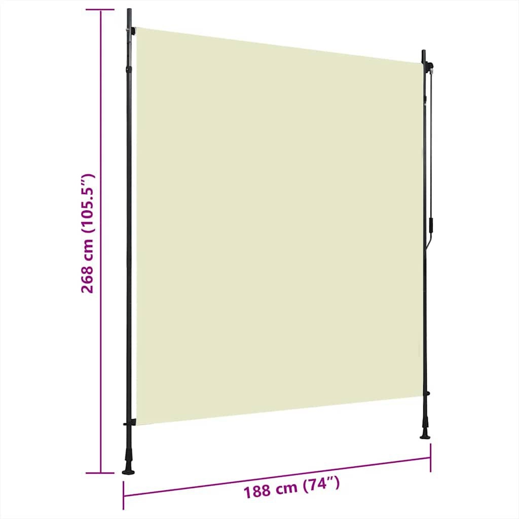 vidaXL Rolgordijn Buiten Crème 200x270 cm - 68% Korting!