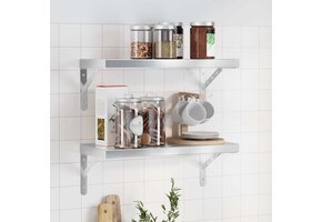 vidaXL Wandschappen RVS (2 stuks) - 71% KORTING!