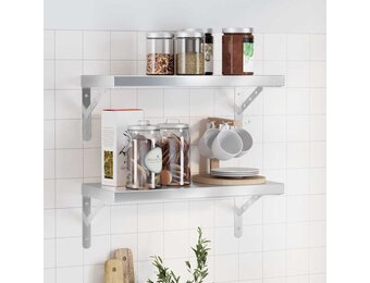 vidaXL Wandschappen RVS (2 stuks) - 71% KORTING!