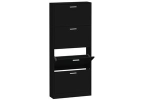 vidaXL Schoenenkast 59x17x150 cm Zwart | -55%