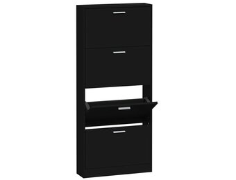 vidaXL Schoenenkast 59x17x150 cm Zwart | -55%