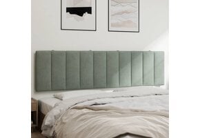 vidaXL Hoofdbordkussen 180cm Fluweel Lichtgrijs - Nu 51% Korting!