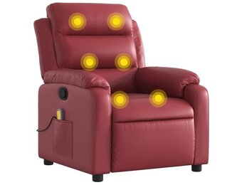 vidaXL Massagestoel Kunstleer Wijnrood - 56% Korting