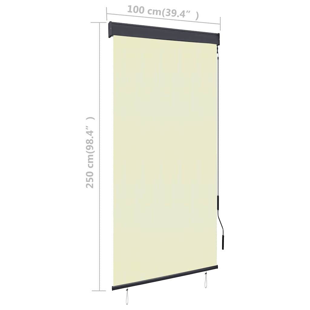 vidaXL Rolgordijn Buiten Crème 100x250 cm - 46% Korting!