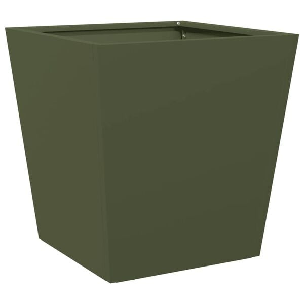 vidaXL Plantenbak Staal Olijfgroen 40x40x40 cm - 40% Korting!