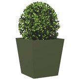 vidaXL Plantenbak Staal Olijfgroen 40x40x40 cm - 40% Korting!