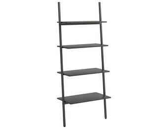 vidaXL Ladderrek 4 schappen zwart - 40% Korting