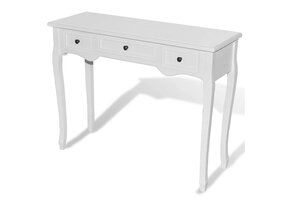 vidaXL Bijzetkastje met 3 lades - Wit | Nu 55% Korting!