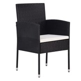 vidaXL Tuinstoelen 4x met Kussens - Poly Rattan Zwart | -60%