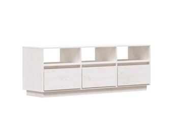 VidaXL TV-meubel Massief Grenenhout Wit - 55% Korting
