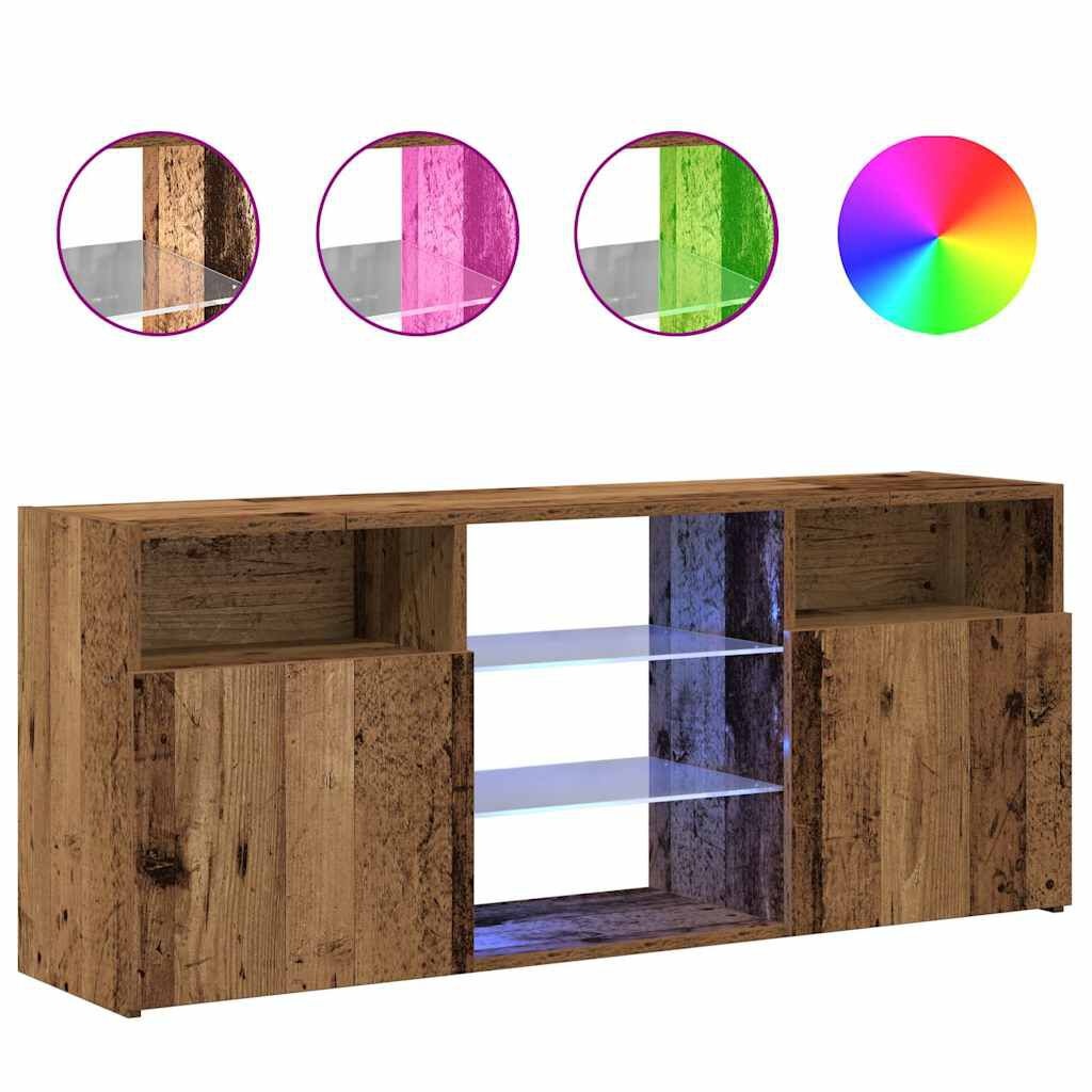 VidaXL TV-meubel met LED - 120x30x50 cm Oud Hout - 40% Korting!