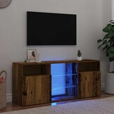VidaXL TV-meubel met LED - 120x30x50 cm Oud Hout - 40% Korting!