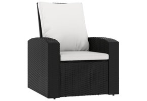 vidaXL Tuinstoel verstelbaar poly rattan zwart - 56% korting!