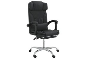 vidaXL Kantoorstoel met massagefunctie - Kunstleer Zwart | 40% Korting