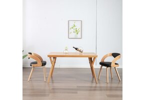 vidaXL Eetkamerstoelen (2 st.) - Gebogen Hout & Kunstleer - 65% Korting