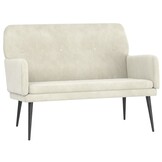 vidaXL Bankje Crème Fluweel 108x79x79 cm - Nu 40% Korting!