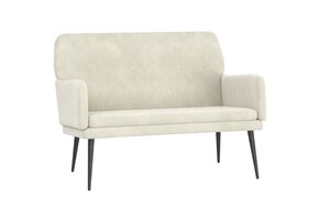 vidaXL Bankje Crème Fluweel 108x79x79 cm - Nu 40% Korting!