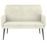 vidaXL Bankje Crème Fluweel 108x79x79 cm - Nu 40% Korting!