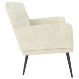 vidaXL Bankje Crème Fluweel 108x79x79 cm - Nu 40% Korting!