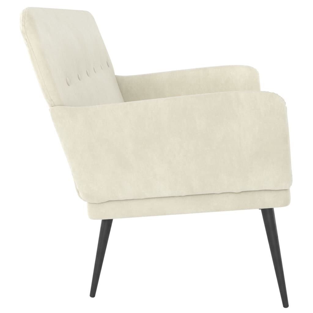 vidaXL Bankje Crème Fluweel 108x79x79 cm - Nu 40% Korting!