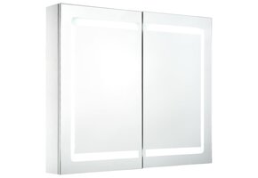 vidaXL Badkamerkast met spiegel en LED - 80x12,2x68 cm - 60% Korting!
