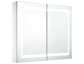 vidaXL Badkamerkast met spiegel en LED - 80x12,2x68 cm - 60% Korting!